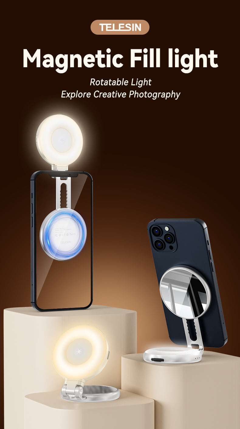 Magnetic Fill Light with Mirror